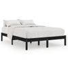 Cama Matrimonial | Cama Para Adultos | Estructura De Cama De Madera Maciza De Pino Negra 140x190 Cm Cfw918890