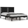 Cama Matrimonial | Cama Para Adultos | Estructura De Cama De Madera Maciza De Pino Negra 140x190 Cm Cfw654378