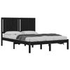 Cama Matrimonial | Cama Para Adultos | Estructura De Cama De Madera Maciza De Pino Negra 140x190 Cm Cfw654378