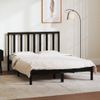 Cama Matrimonial | Cama Para Adultos | Estructura De Cama De Madera Maciza De Pino Negra 140x190 Cm Cfw641565