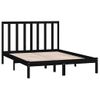 Cama Matrimonial | Cama Para Adultos | Estructura De Cama De Madera Maciza De Pino Negra 140x190 Cm Cfw641565