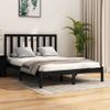 Cama Matrimonial | Cama Para Adultos | Estructura De Cama De Madera Maciza De Pino Negra 140x190 Cm Cfw995908