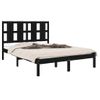 Cama Matrimonial | Cama Para Adultos | Estructura De Cama De Madera Maciza De Pino Negra 140x200 Cm Cfw318747