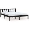 Cama Matrimonial | Cama Para Adultos | Estructura De Cama De Madera Maciza De Pino Negra 140x200 Cm Cfw479409