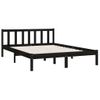 Cama Matrimonial | Cama Para Adultos | Estructura De Cama De Madera Maciza De Pino Negra 140x200 Cm Cfw479409