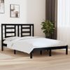 Cama Matrimonial | Cama Para Adultos | Estructura De Cama De Madera Maciza De Pino Negra 140x200 Cm Cfw793549