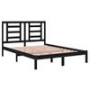 Cama Matrimonial | Cama Para Adultos | Estructura De Cama De Madera Maciza De Pino Negra 140x200 Cm Cfw793549