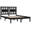 Cama Matrimonial | Cama Para Adultos | Estructura De Cama De Madera Maciza De Pino Negra 200x200 Cm Cfw482620