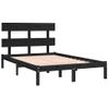 Cama Matrimonial | Cama Para Adultos | Estructura De Cama De Madera Maciza De Pino Negra 200x200 Cm Cfw501082