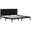 Cama Matrimonial | Cama Para Adultos | Estructura De Cama De Madera Maciza De Pino Negra 200x200 Cm Cfw684965