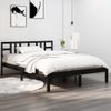 Cama Matrimonial | Cama Para Adultos | Estructura De Cama De Madera Maciza De Pino Negra 200x200 Cm Cfw282787