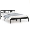 Cama Matrimonial | Cama Para Adultos | Estructura De Cama De Madera Maciza De Pino Negra 200x200 Cm Cfw282787