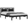 Cama Matrimonial | Cama Para Adultos | Estructura De Cama De Madera Maciza De Pino Negra 200x200 Cm Cfw256173