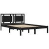 Cama Matrimonial | Cama Para Adultos | Estructura De Cama De Madera Maciza De Pino Negra 200x200 Cm Cfw256173