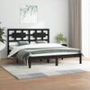 Cama Matrimonial | Cama Para Adultos | Estructura De Cama De Madera Maciza De Pino Negra 200x200 Cm Cfw218197