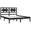 Cama Matrimonial | Cama Para Adultos | Estructura De Cama De Madera Maciza De Pino Negra 200x200 Cm Cfw218197