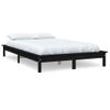 Cama Matrimonial | Cama Para Adultos | Estructura De Cama De Madera Maciza De Pino Negro 140x190 Cm Cfw502295