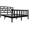 Cama Matrimonial | Cama Para Adultos | Estructura De Cama De Madera Maciza De Pino Negro 140x200 Cm Cfw673389