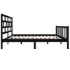 Cama Matrimonial | Cama Para Adultos | Estructura De Cama De Madera Maciza De Pino Negro 140x200 Cm Cfw673389