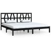 Cama Matrimonial | Cama Para Adultos | Estructura De Cama De Madera Maciza De Pino Negro 200x200 Cm Cfw329070