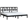 Cama Matrimonial | Cama Para Adultos | Estructura De Cama De Madera Maciza De Pino Negro 200x200 Cm Cfw329070