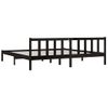 Cama Matrimonial | Cama Para Adultos | Estructura De Cama De Madera Maciza De Pino Negro 200x200 Cm Cfw357089