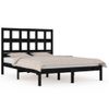 Cama Matrimonial | Cama Para Adultos | Estructura De Cama De Madera Maciza De Pino Negro 200x200 Cm Cfw922701