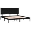 Cama Matrimonial | Cama Para Adultos | Estructura De Cama De Madera Maciza De Pino Negro 200x200 Cm Cfw309702