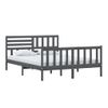 Cama Matrimonial | Cama Para Adultos | Estructura De Cama De Madera Maciza Gris 150x200 Cm Cfw462595