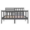 Cama Matrimonial | Cama Para Adultos | Estructura De Cama De Madera Maciza Gris 150x200 Cm Cfw462595