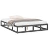 Cama Matrimonial | Cama Para Adultos | Estructura De Cama De Madera Maciza Gris King Size 150x200 Cm Cfw803571