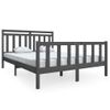 Cama Matrimonial | Cama Para Adultos | Estructura De Cama De Madera Maciza Gris 150x200 Cm Cfw631334