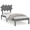 Cama Individual | Cama Para Adultos | Estructura De Cama De Madera Maciza Gris 90x190 Cm Cfw264290