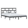 Cama Matrimonial | Cama Para Adultos | Estructura De Cama De Matrimonio Madera Maciza Gris 180x200 Cm Cfw707214