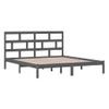 Cama Matrimonial | Cama Para Adultos | Estructura De Cama De Matrimonio Madera Maciza Gris 180x200 Cm Cfw707214