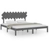 Cama Matrimonial | Cama Para Adultos | Estructura De Cama Madera Maciza Gris Super King 180x200 Cm Cfw379209