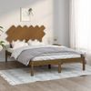 Cama Matrimonial | Cama Para Adultos | Estructura De Cama De Madera Maciza Marrón Miel 120x200 Cm Cfw492681