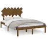 Cama Matrimonial | Cama Para Adultos | Estructura De Cama De Madera Maciza Marrón Miel 120x200 Cm Cfw492681