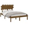 Cama Matrimonial | Cama Para Adultos | Estructura De Cama De Madera Maciza Marrón Miel 120x200 Cm Cfw492681