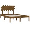 Cama Matrimonial | Cama Para Adultos | Estructura De Cama De Madera Maciza Marrón Miel 120x200 Cm Cfw492681