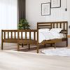 Cama Matrimonial | Cama Para Adultos | Estructura De Cama De Madera Maciza Marrón Miel 150x200 Cm Cfw784471