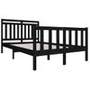 Cama Matrimonial | Cama Para Adultos | Estructura De Cama De Madera Maciza Negra 120x200 Cm Cfw823736