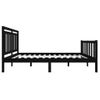 Cama Matrimonial | Cama Para Adultos | Estructura De Cama De Madera Maciza Negra 120x200 Cm Cfw823736