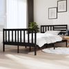 Cama Matrimonial | Cama Para Adultos | Estructura De Cama De Madera Maciza Negra 120x200 Cm Cfw185120