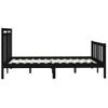 Cama Matrimonial | Cama Para Adultos | Estructura De Cama De Madera Maciza Negra 120x200 Cm Cfw118258