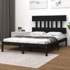 Cama Matrimonial | Cama Para Adultos | Estructura De Cama De Madera Maciza Negra 140x190 Cm Cfw837745