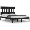 Cama Matrimonial | Cama Para Adultos | Estructura De Cama De Madera Maciza Negra 140x190 Cm Cfw837745