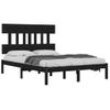 Cama Matrimonial | Cama Para Adultos | Estructura De Cama De Madera Maciza Negra 140x190 Cm Cfw837745