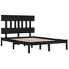 Cama Matrimonial | Cama Para Adultos | Estructura De Cama De Madera Maciza Negra 140x190 Cm Cfw837745