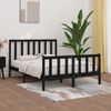 Cama Matrimonial | Cama Para Adultos | Estructura De Cama De Madera Maciza Negra 140x190 Cm Cfw527264